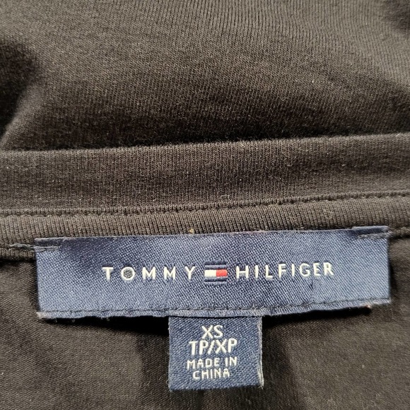 Tommy Hilfiger XS Shirt Gold Shiny Studs Semi Fitted Crew Neck - Picture 7 of 11